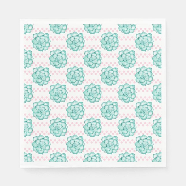 Green Succulent Napkin (Front)