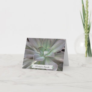 Green Succulent Personalised  Note Card