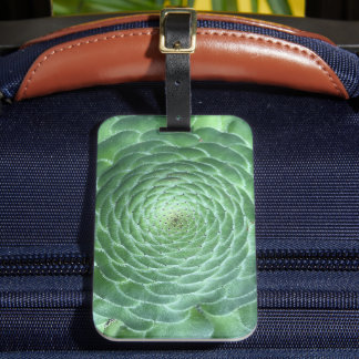 Green Succulent Plant Luggage Tag