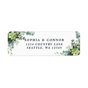 Green Succulent Return Address Label