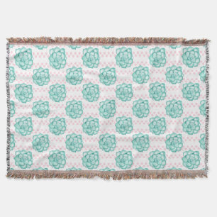 Green Succulent Throw Blanket