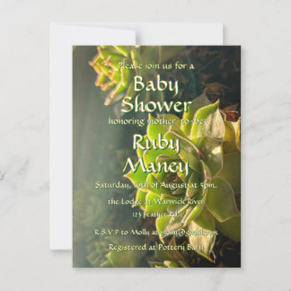 Green Succulents Baby Shower Postcard