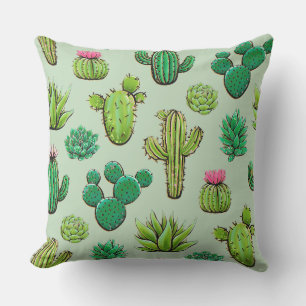 Green Succulents Cushion