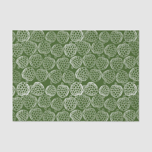 Green Sugar Apples, Tropical Fruit Tissue Paper (Front)