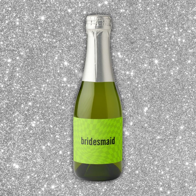 Green Summer Bachelorette Bridesmaid Proposal Sparkling Wine Label (Creator Uploaded)