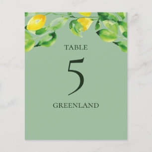 Green Summer Lemons and Foliage Table Name