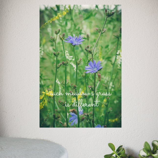Green summer meadow with blue flowers  poster (Creator Uploaded)