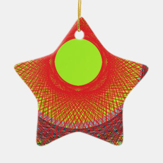 green sun abstract art ceramic ornament