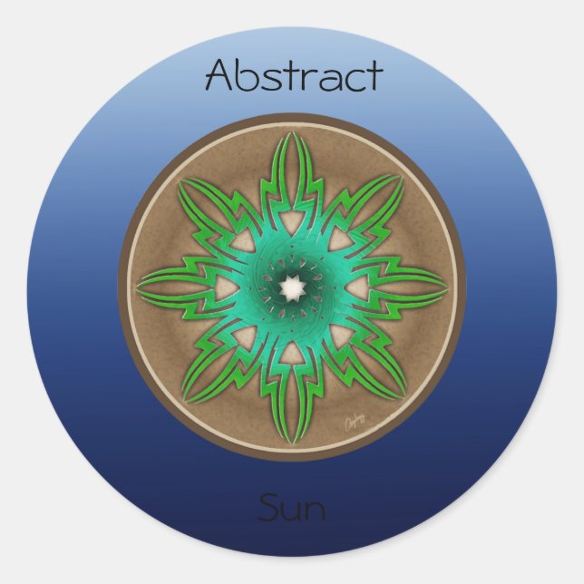 Green Sun Classic Round Sticker (Front)