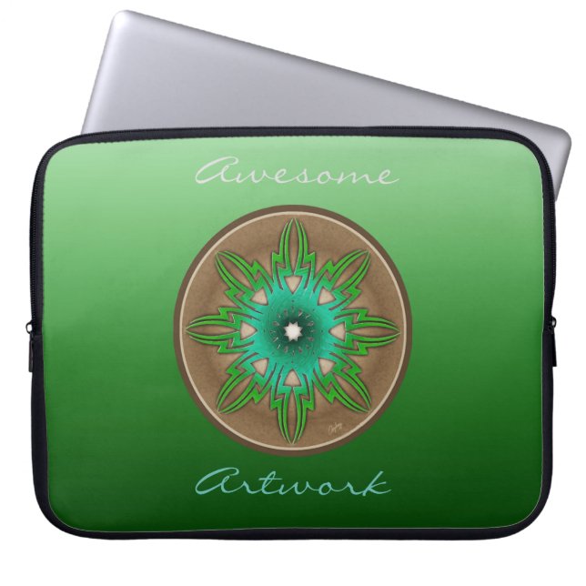 Green Sun Laptop Sleeve (Front)