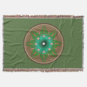 Green Sun Throw Blanket