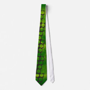 Green SUN Thru Asymmetrical Hexagonal Windows Tie