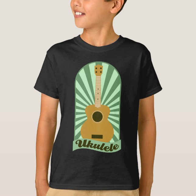 Green Sunburst Ukulele T-Shirt (Front)