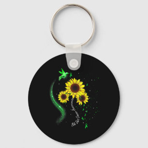 Green Sunflower Bile Duct Cancer Awareness  Key Ring