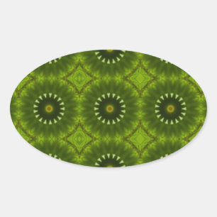 Green Suns Oval Sticker