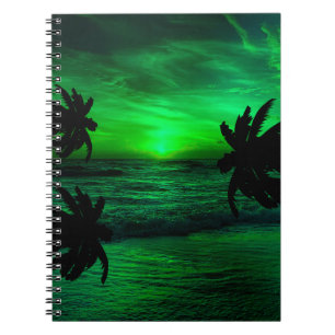 GREEN SUNSETS OCEAN SCENIC  NOTEBOOK