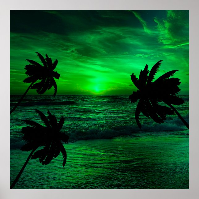 GREEN SUNSETS OCEAN SCENIC   POSTER (Front)