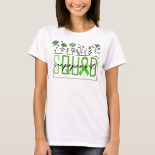 green support squad liver cancer awareness flower  T-Shirt