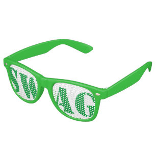 Green Swag Party Glasses