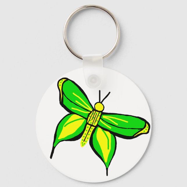 green swallowtail butterfly key chain (Front)