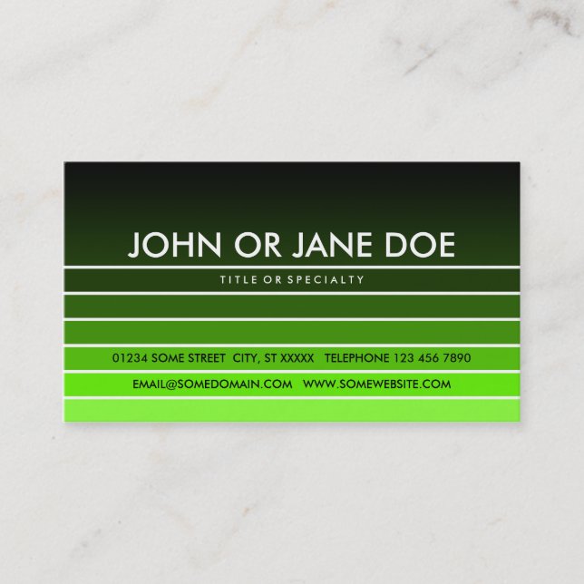 green swatch business card (Front)