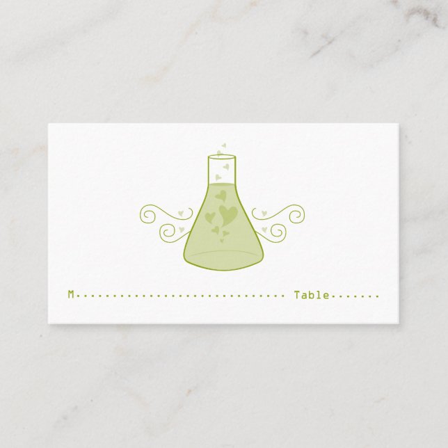 Green Sweet Chemistry Place Card (Front)