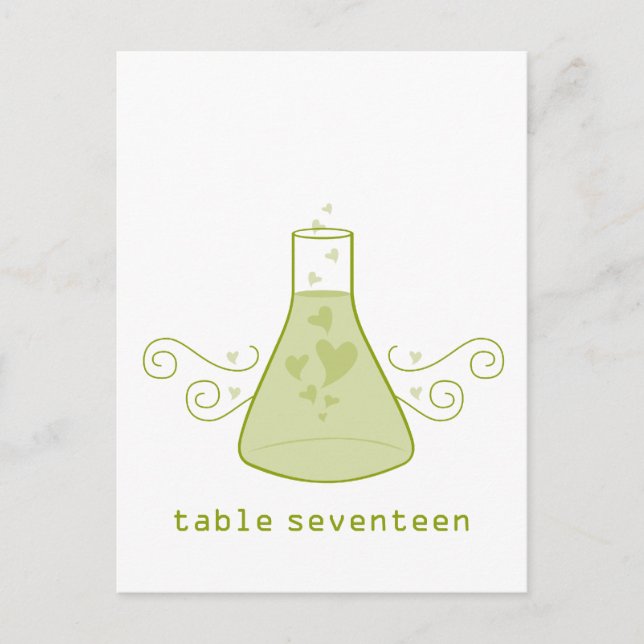 Green Sweet Chemistry Table Number Postcard (Front)