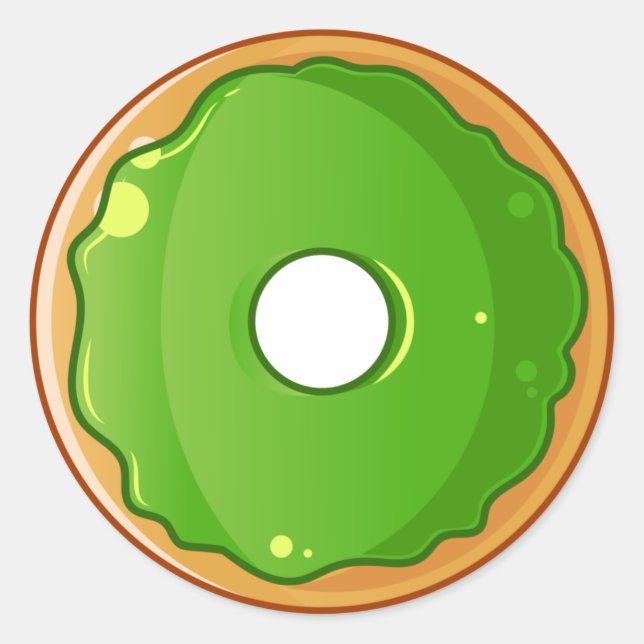 Green Sweet Doughnut Classic Round Sticker (Front)