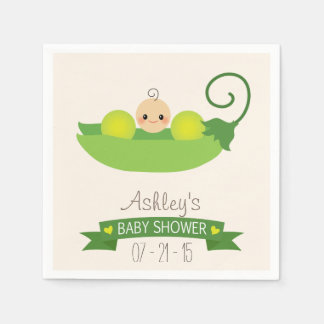 Green Sweet Pea Baby Shower Napkin
