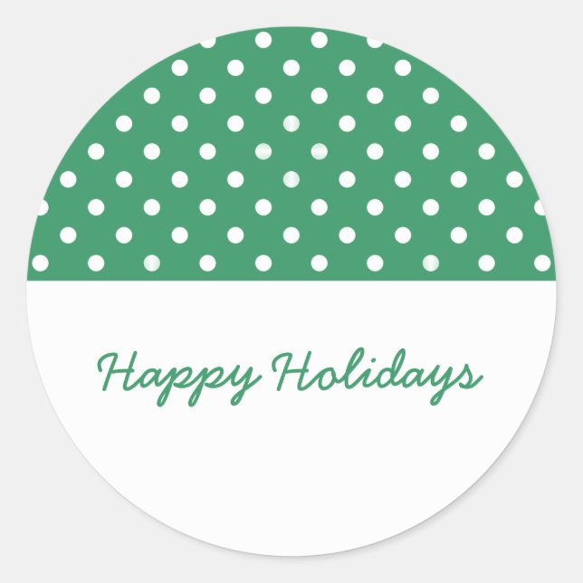 Green Sweet Polka Dot Holiday Stickers (Front)