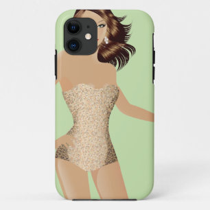 Green Swimsuit Girl iPhone 5 Barely There™ 11 Case