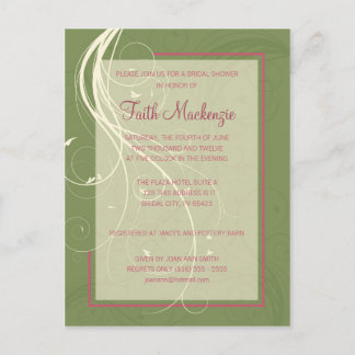 Green Swirl Bridal Shower Invitation