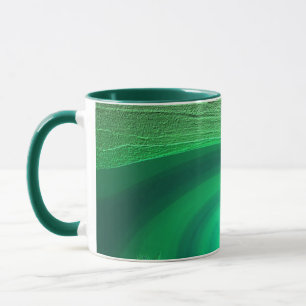 green swirl ceramic mug