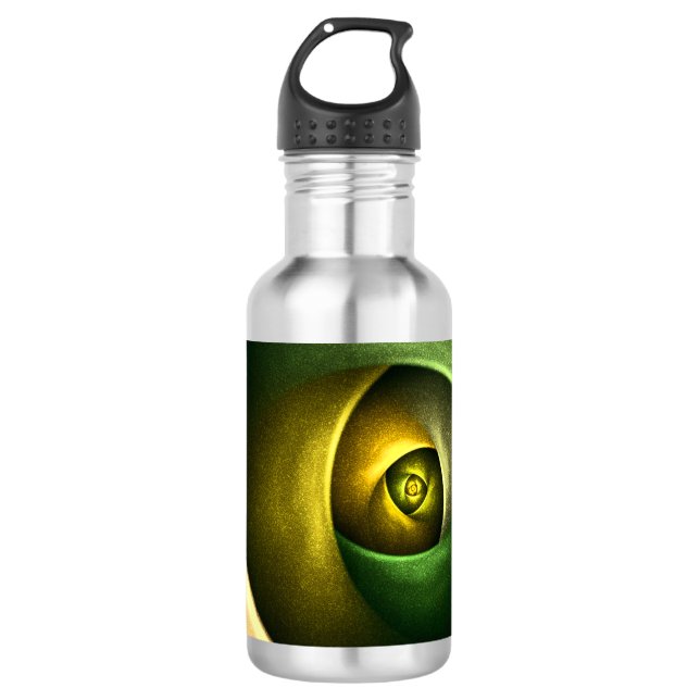 Green Swirl Floral Modern Abstract Art Pattern #23 532 Ml Water Bottle (Front)