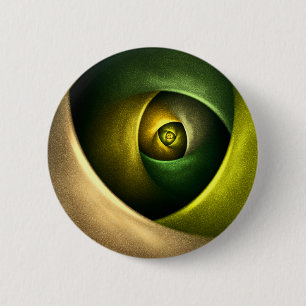 Green Swirl Floral Modern Abstract Art Pattern #23 6 Cm Round Badge