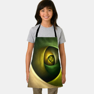 Green Swirl Floral Modern Abstract Art Pattern #23 Apron