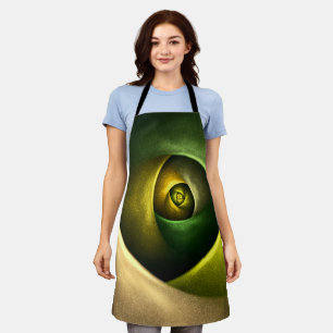 Green Swirl Floral Modern Abstract Art Pattern #23 Apron