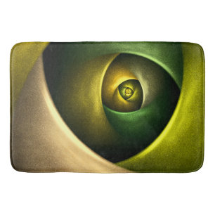 Green Swirl Floral Modern Abstract Art Pattern #23 Bath Mat