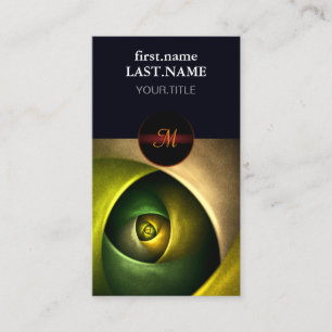 Green Swirl Floral Modern Abstract Art Pattern #23 Business Card