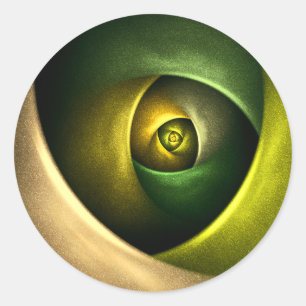 Green Swirl Floral Modern Abstract Art Pattern #23 Classic Round Sticker
