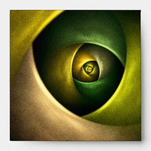 Green Swirl Floral Modern Abstract Art Pattern #23 Envelope
