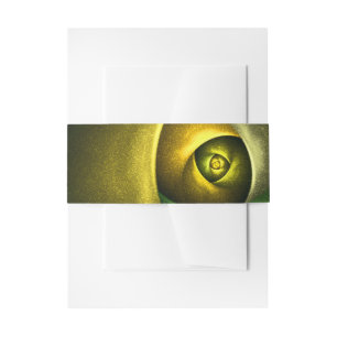 Green Swirl Floral Modern Abstract Art Pattern #23 Invitation Belly Band