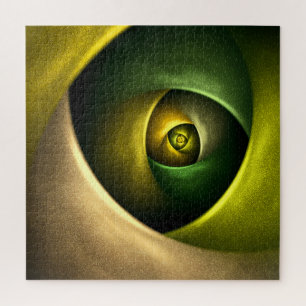 Green Swirl Floral Modern Abstract Art Pattern #23 Jigsaw Puzzle