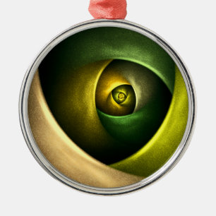 Green Swirl Floral Modern Abstract Art Pattern #23 Metal Ornament