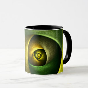 Green Swirl Floral Modern Abstract Art Pattern #23 Mug