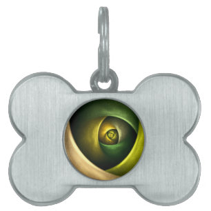 Green Swirl Floral Modern Abstract Art Pattern #23 Pet ID Tag