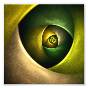 Green Swirl Floral Modern Abstract Art Pattern #23 Photo Print