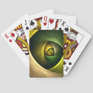 Green Swirl Floral Modern Abstract Art Pattern #23 Playing Cards