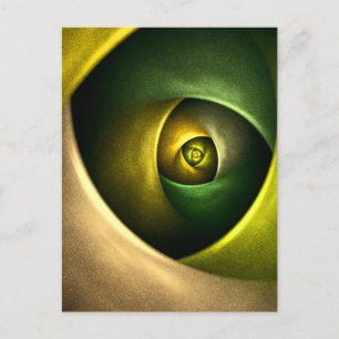 Green Swirl Floral Modern Abstract Art Pattern #23 Postcard