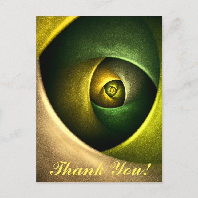 Green Swirl Floral Modern Abstract Art Pattern #23 Postcard (Front)